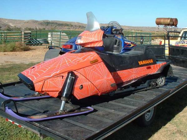 1985 Yamaha Phazer Orange with Spider web Wrap.