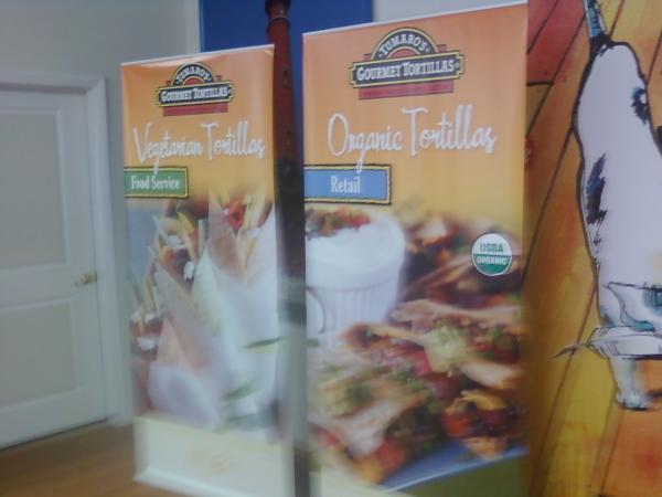 2 of the 6 completed 36"x84" trade show displays for Blue Marble Brands.