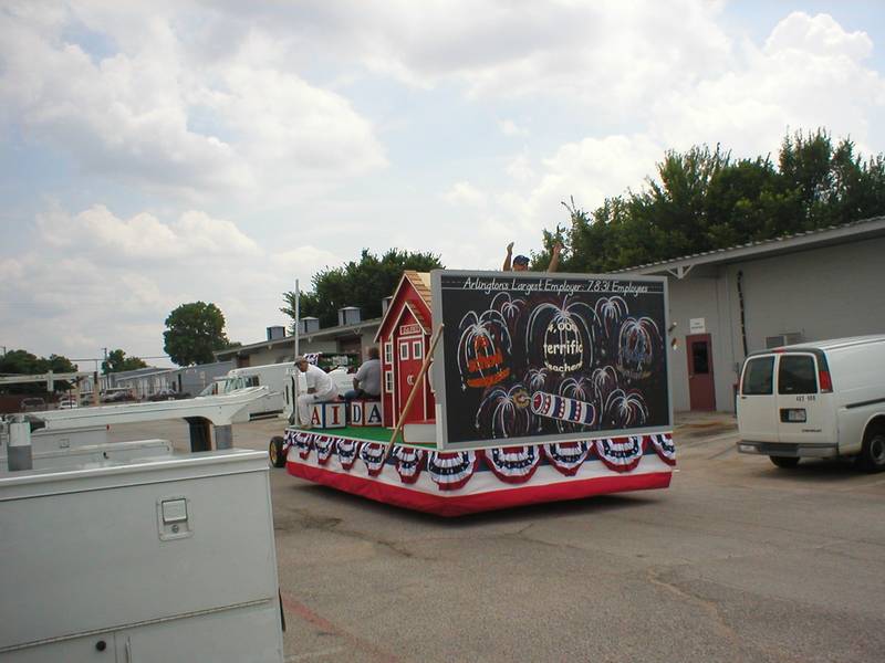 AISD July 4th parade float.