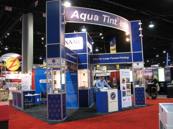 Aqua Tint Inks trade show exhibit.