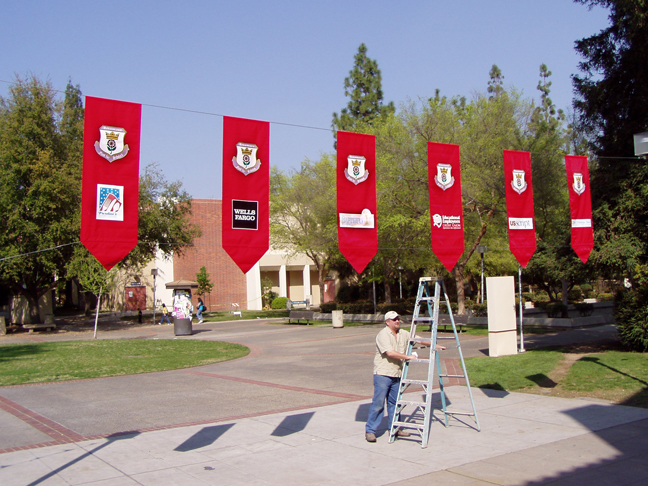 Banners for a college event, double sided