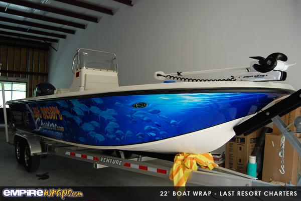 Boat Wrap for Last Resort Charters...