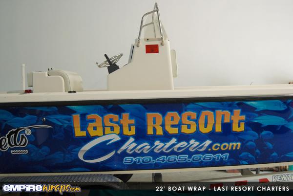 Boat Wrap for Last Resort Charters...