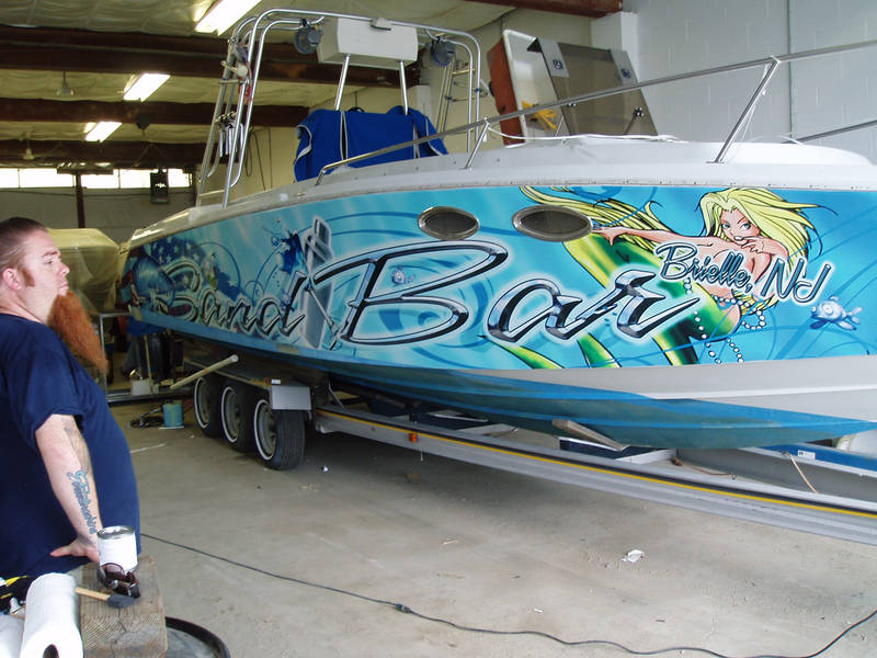 Boat wrap for Sand Bar in Brielle, NJ