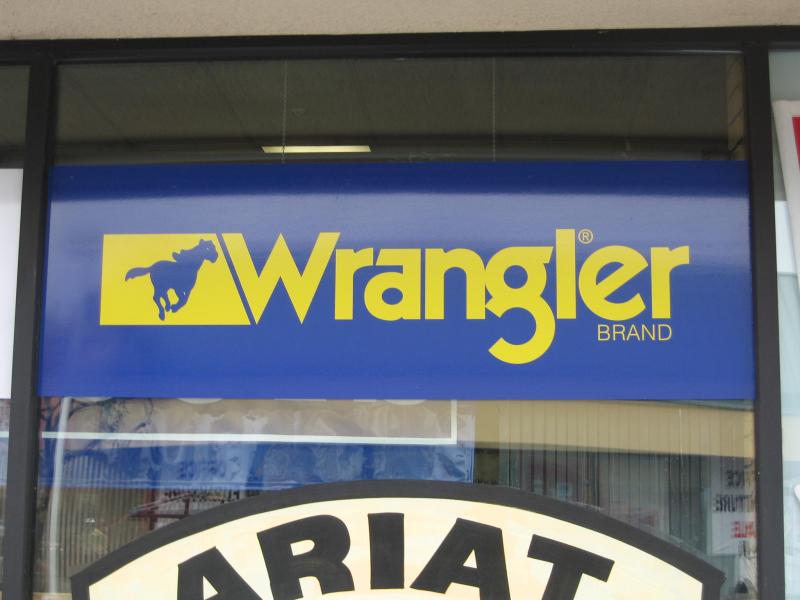 bootbarn wrangler window decal