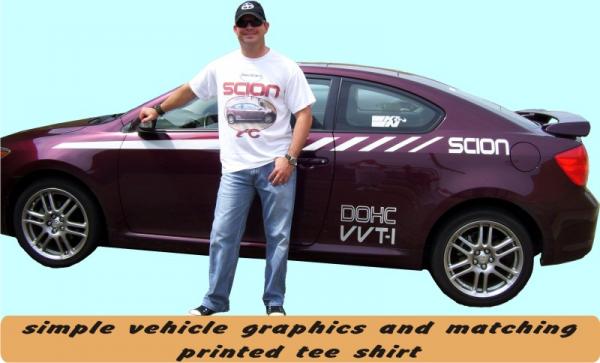 car graphics and tee shirt