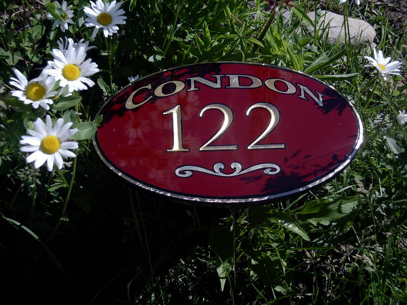 carved-n-gilded / flat gold leaf house sign