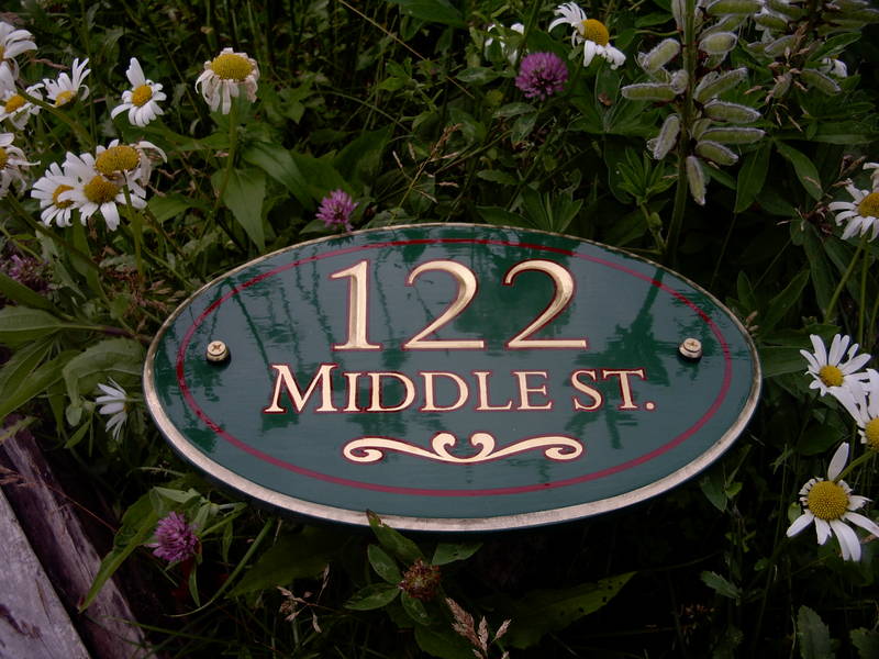 carved- n -gilded / flat gold leaf house sign