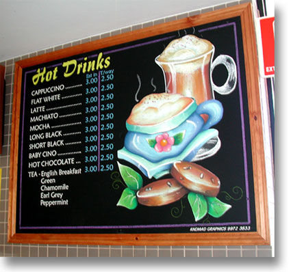 Chalkart Coffee Menu Board