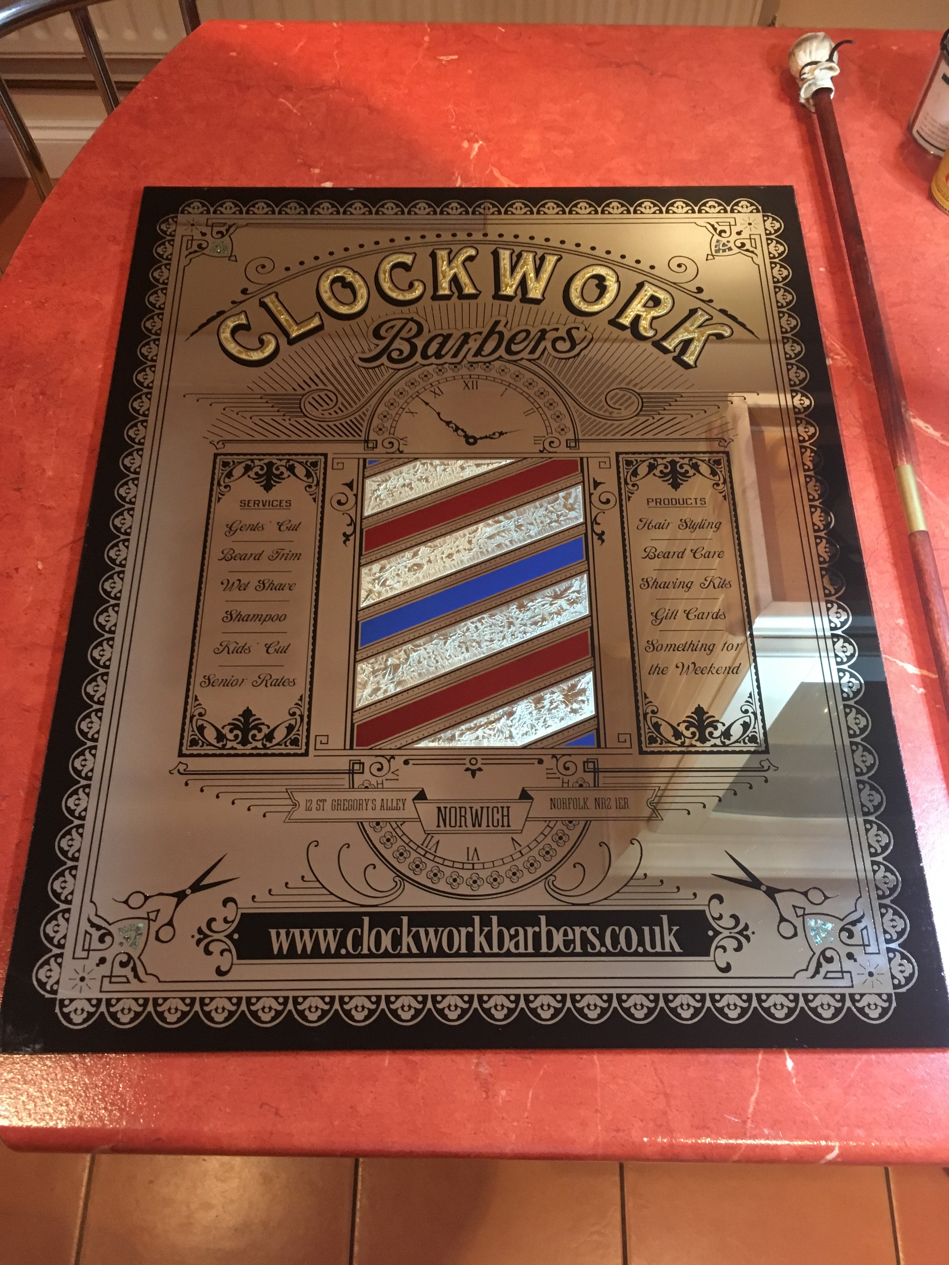 Clockwork Barbers Mirror