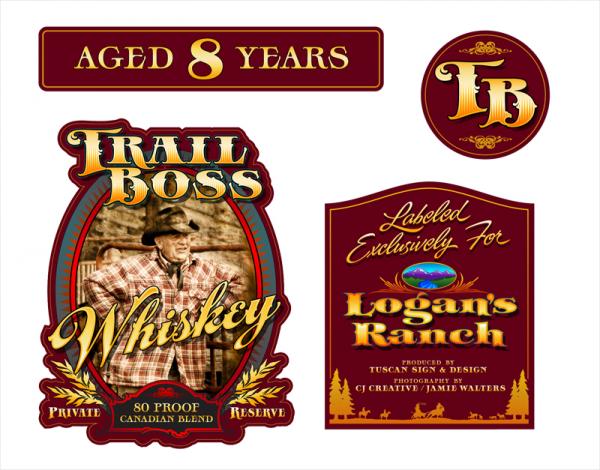 Custom Whiskey Bottle Label (set)