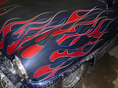 double flamejob on a 1956 Dodge coupe (a pretty rare car apparently)