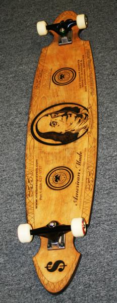 Engraved wood skateboard 1
Bottom of skateboard