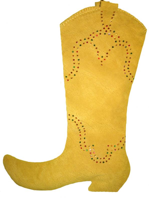 Heirloom Christmas Boot - Gold Suede with Rhinestones