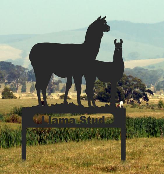 Llama stud sign design.