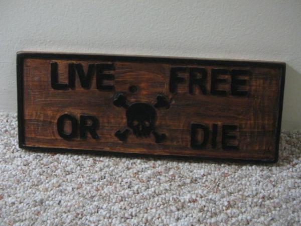 Nh state motto  Carved with a router