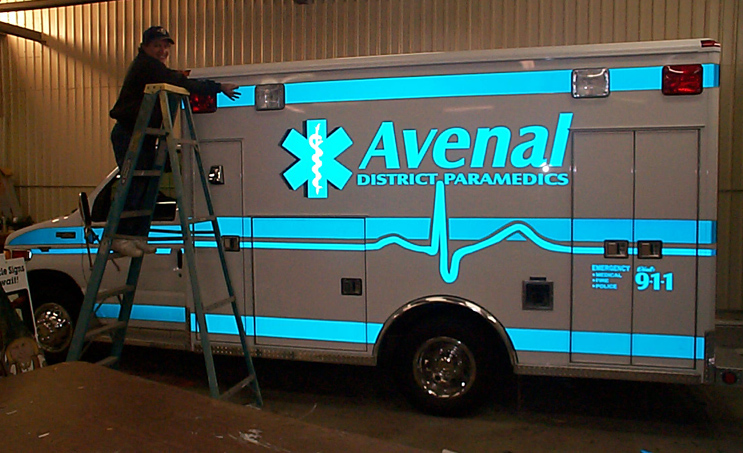 Reflective ambulance graphics