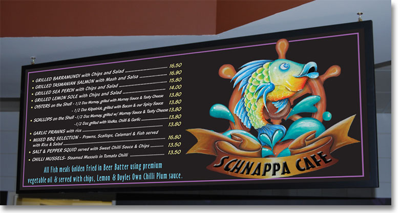 Seafood Cafe menuboard