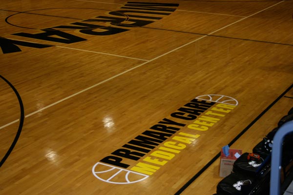 Third week after my plotter got delivered, I did this job. A high school basketball court floor.