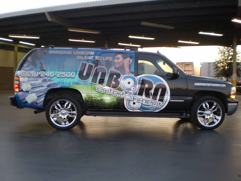 Unborn Entertainment partial wrap 2003 Suburban