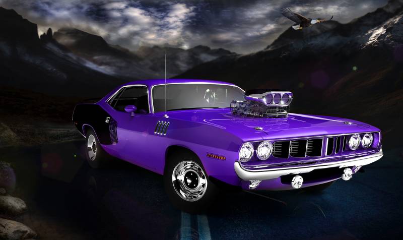 Vintage Cuda Canvas Print